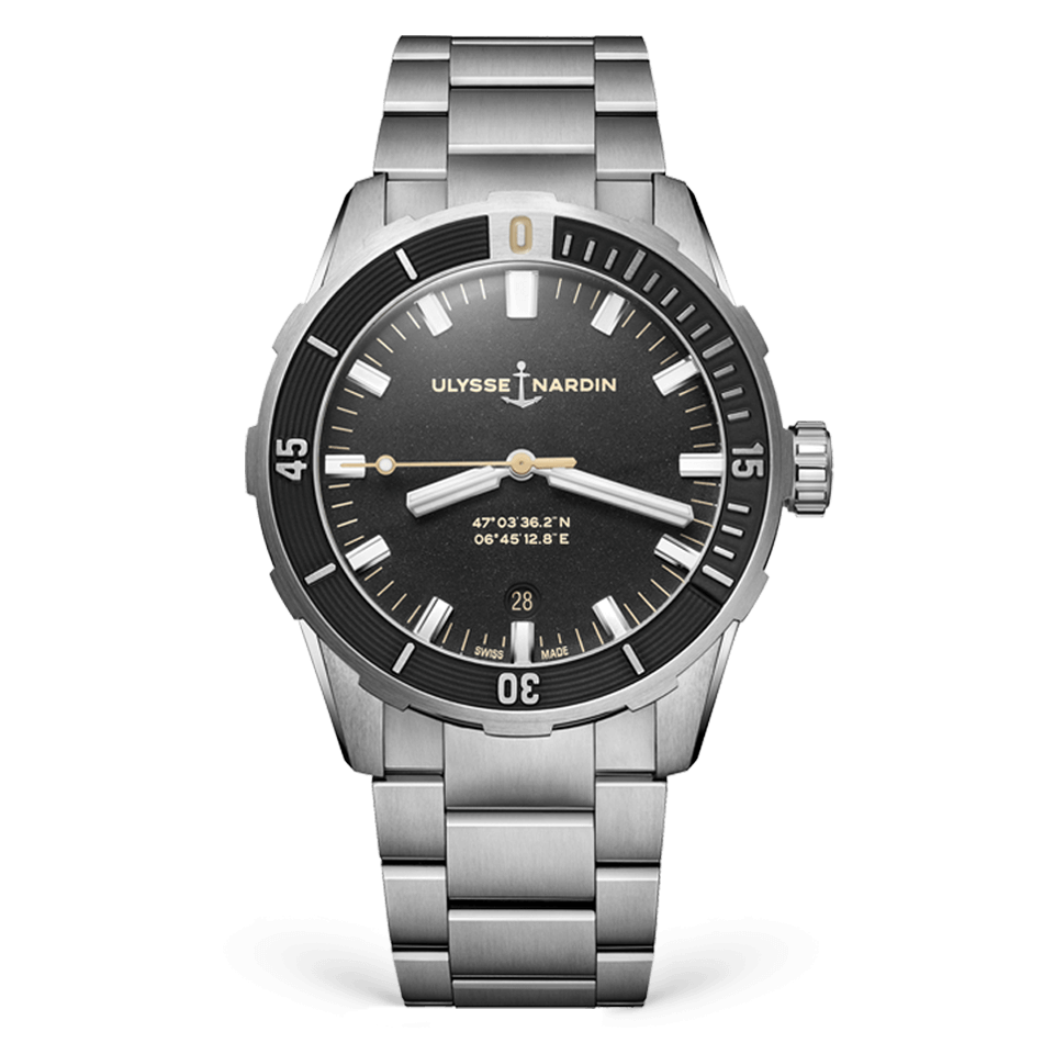 Ulysse Nardin Diver 42mm with Black Dial in Stainless Steel