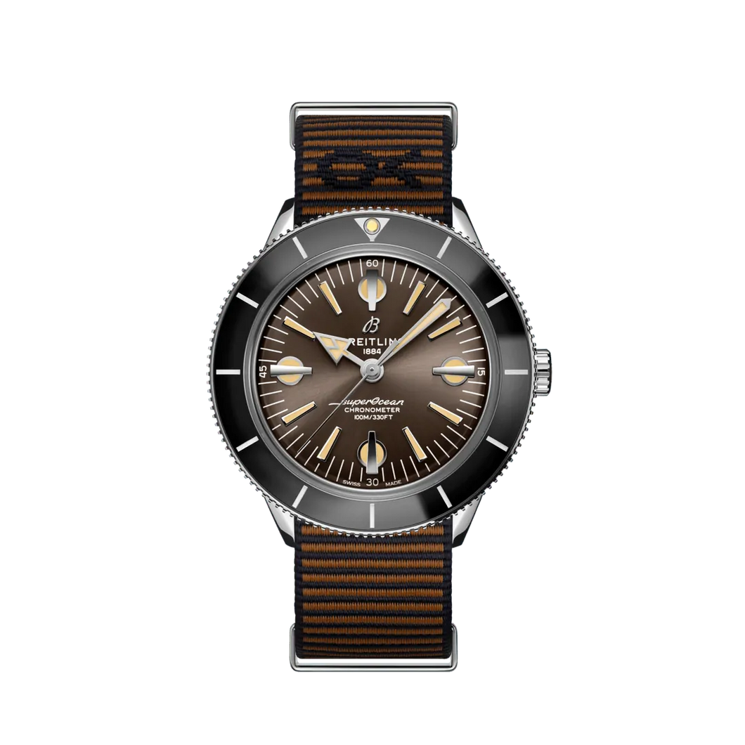 Breitling Superocean Heritage '57 Outerknown 42MM in Stainless Steel with Brown Dial on Brown Nato