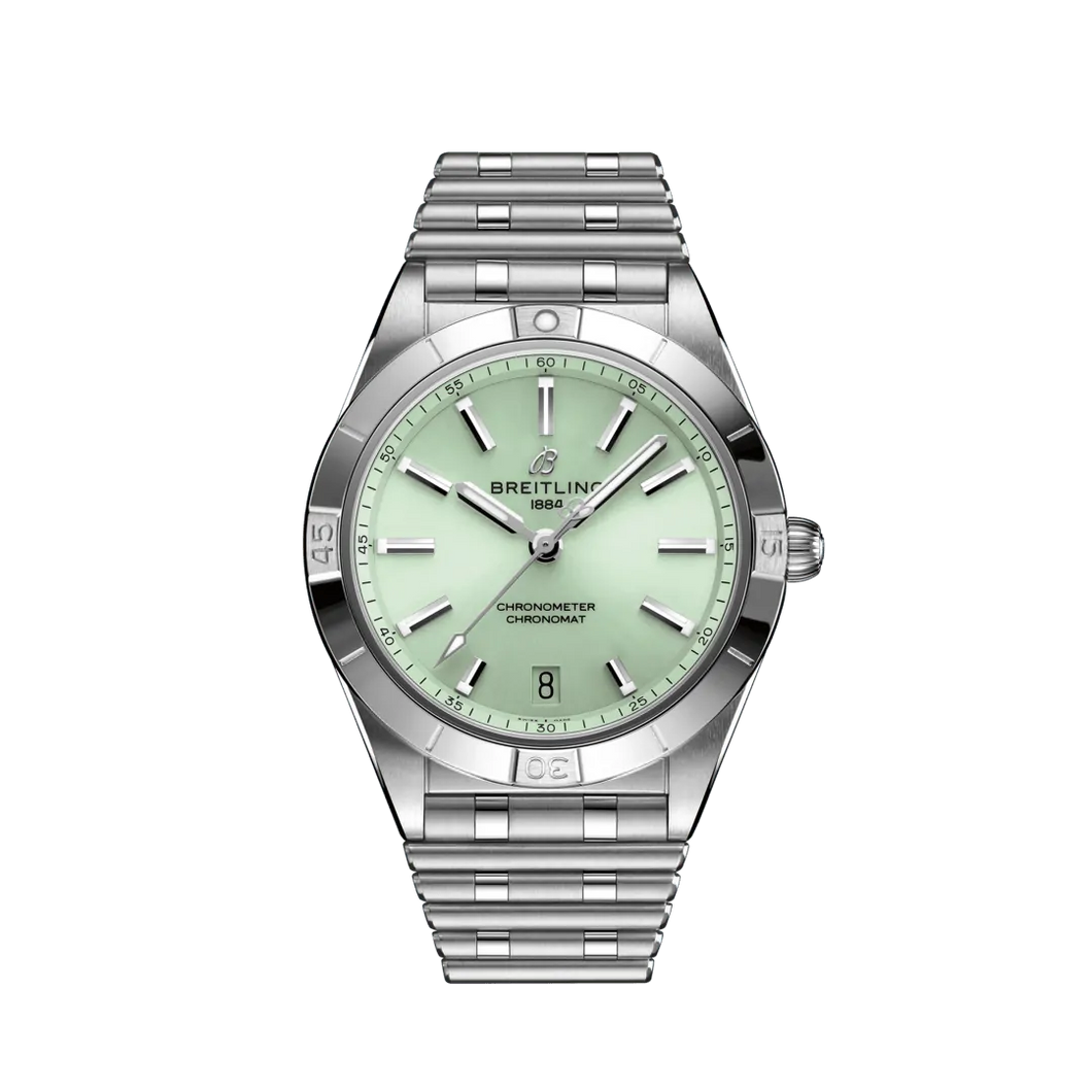 Breitling Chronomat 36MM in Stainless Steel with Mint Green Dial