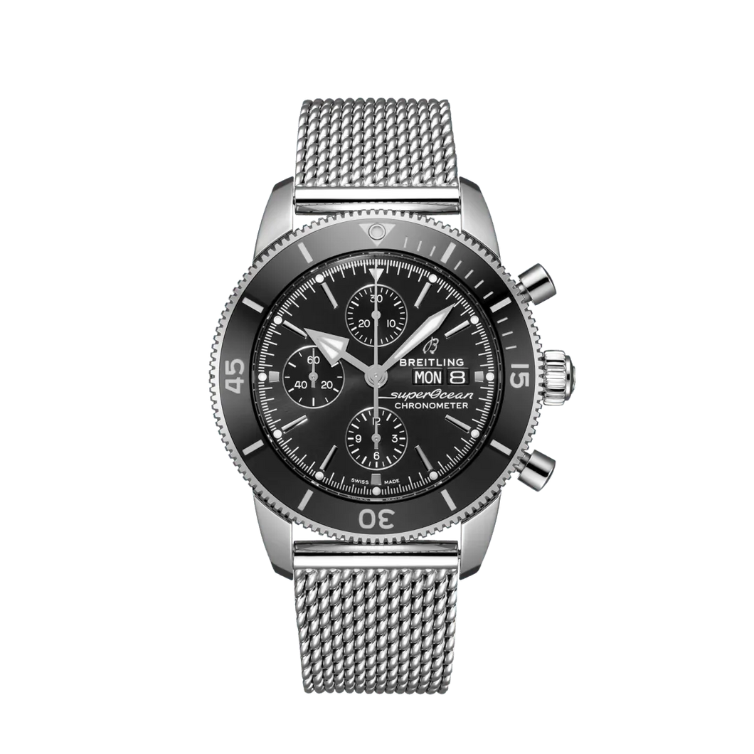 Breitling Superocean Heritage Chronograph 44MM in Stainless Steel with Black Dial