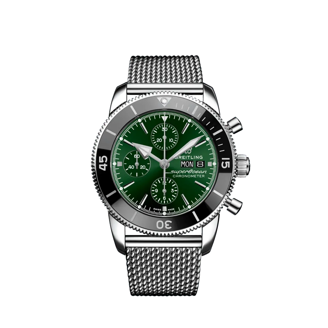 Breitling Superocean Heritage Chronograph 44MM in Stainless Steel with Green Dial