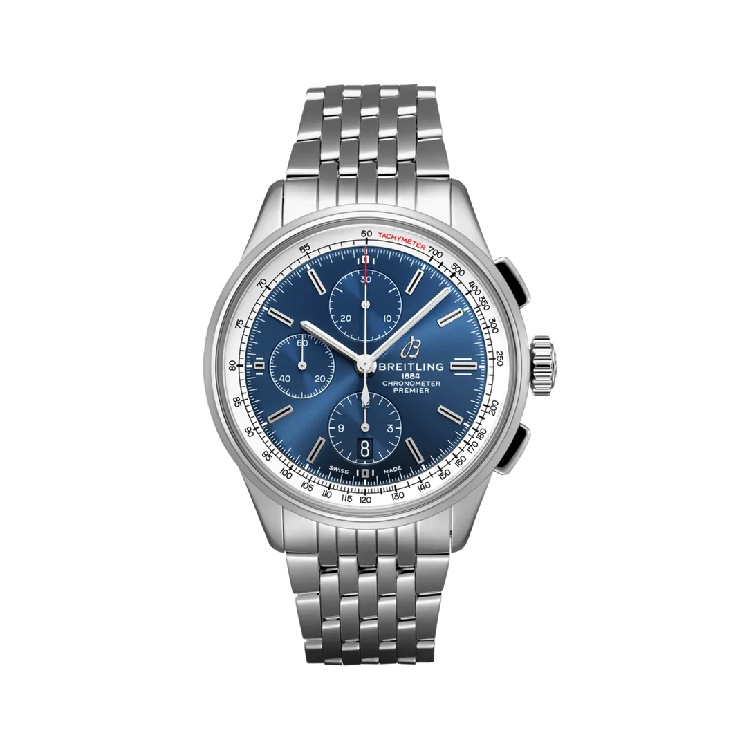 Breitling Premier Chronograph 42MM in Stainless Steel with Blue Dial