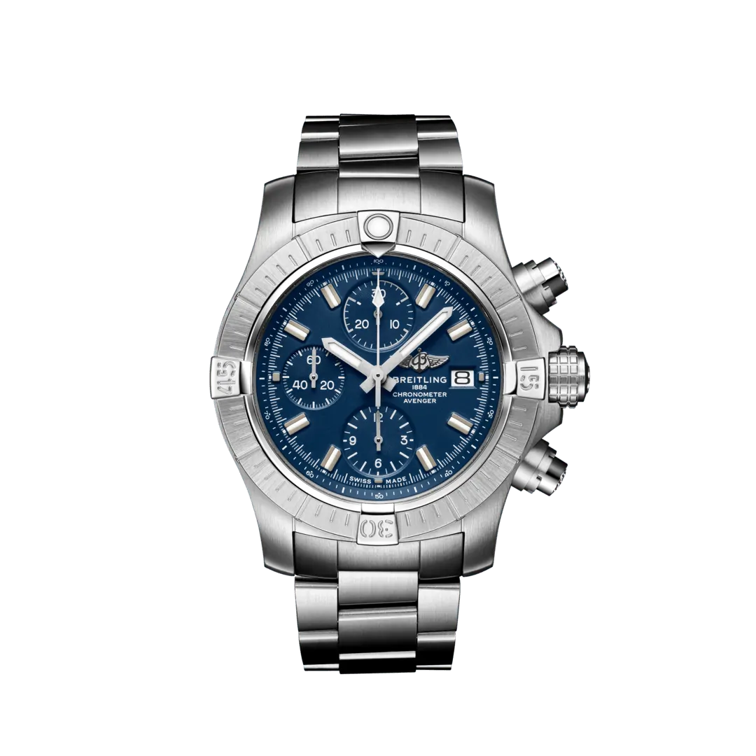 Breitling Avenger Chronograph 43MM in Stainless Steel with Blue Breitling Avenger Chronograph 43MM in Stainless Steel with Blue