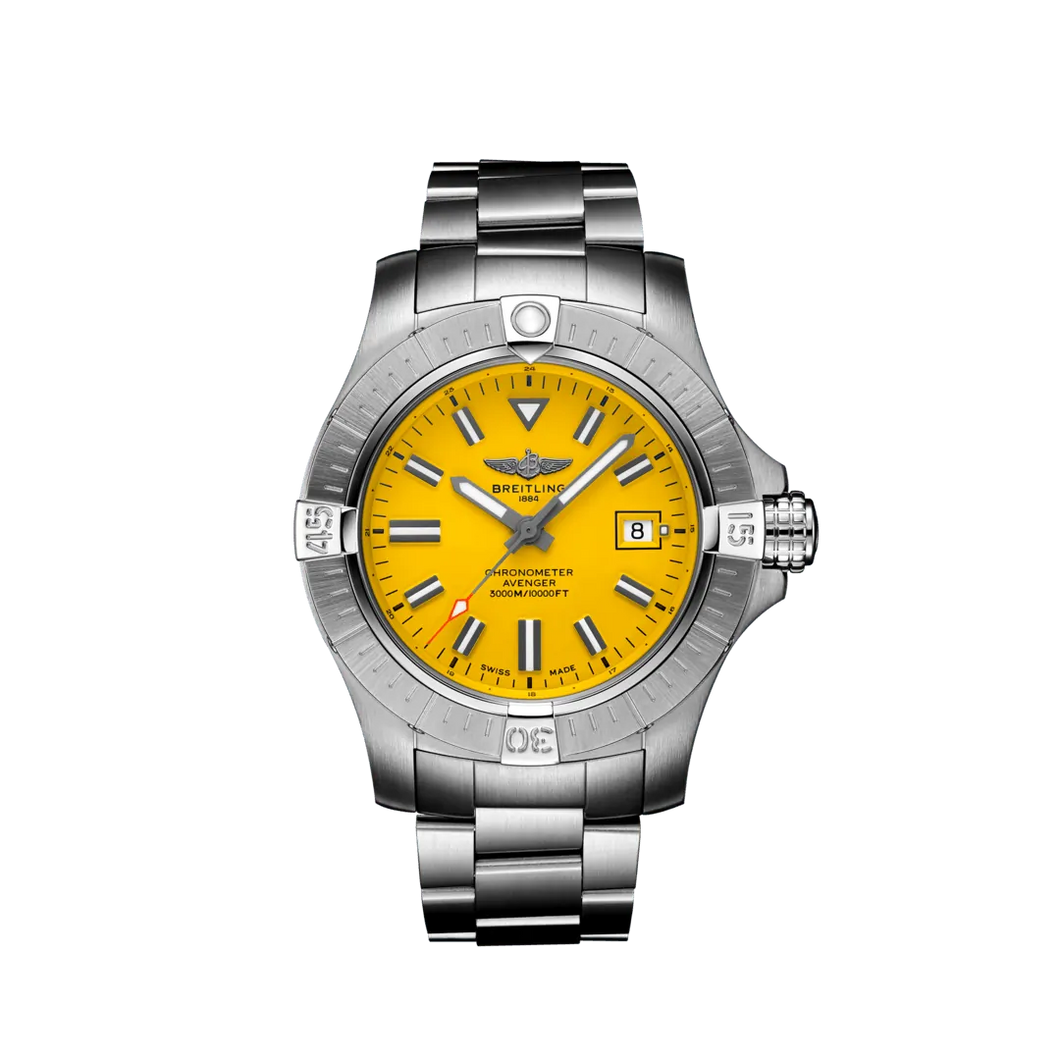 Breitling Avenger Seawolf 45MM in Stainless Steel with Yellow Dial
