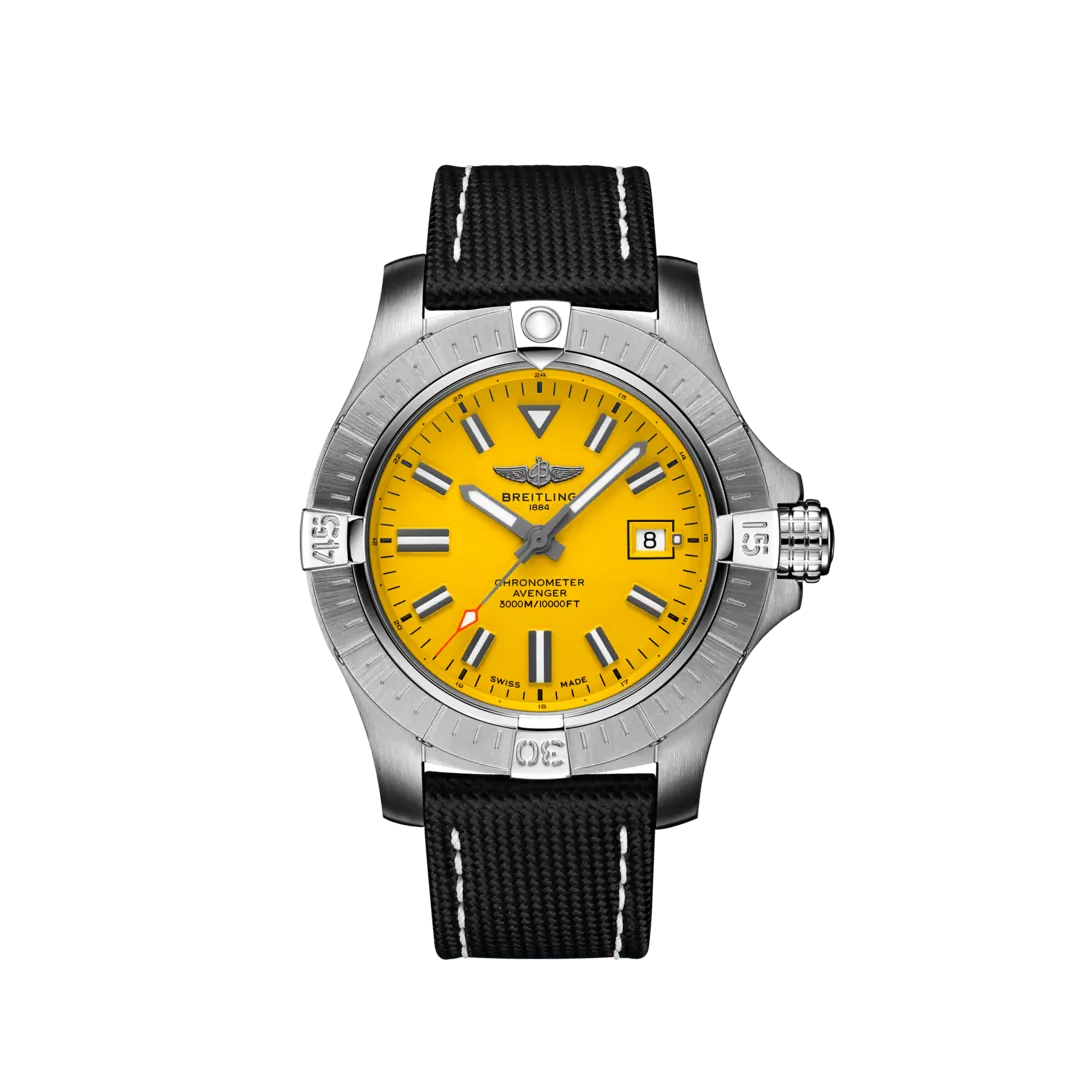 Breitling Avenger Seawolf 45MM in Stainless Steel with Yellow Dial on Diamonds International