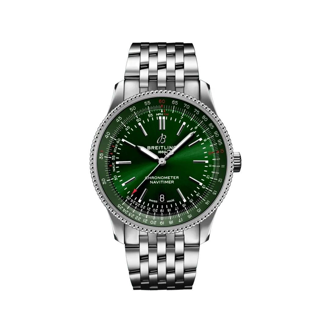 Breitling Navitimer 41MM in Stainless Steel with Green Dial