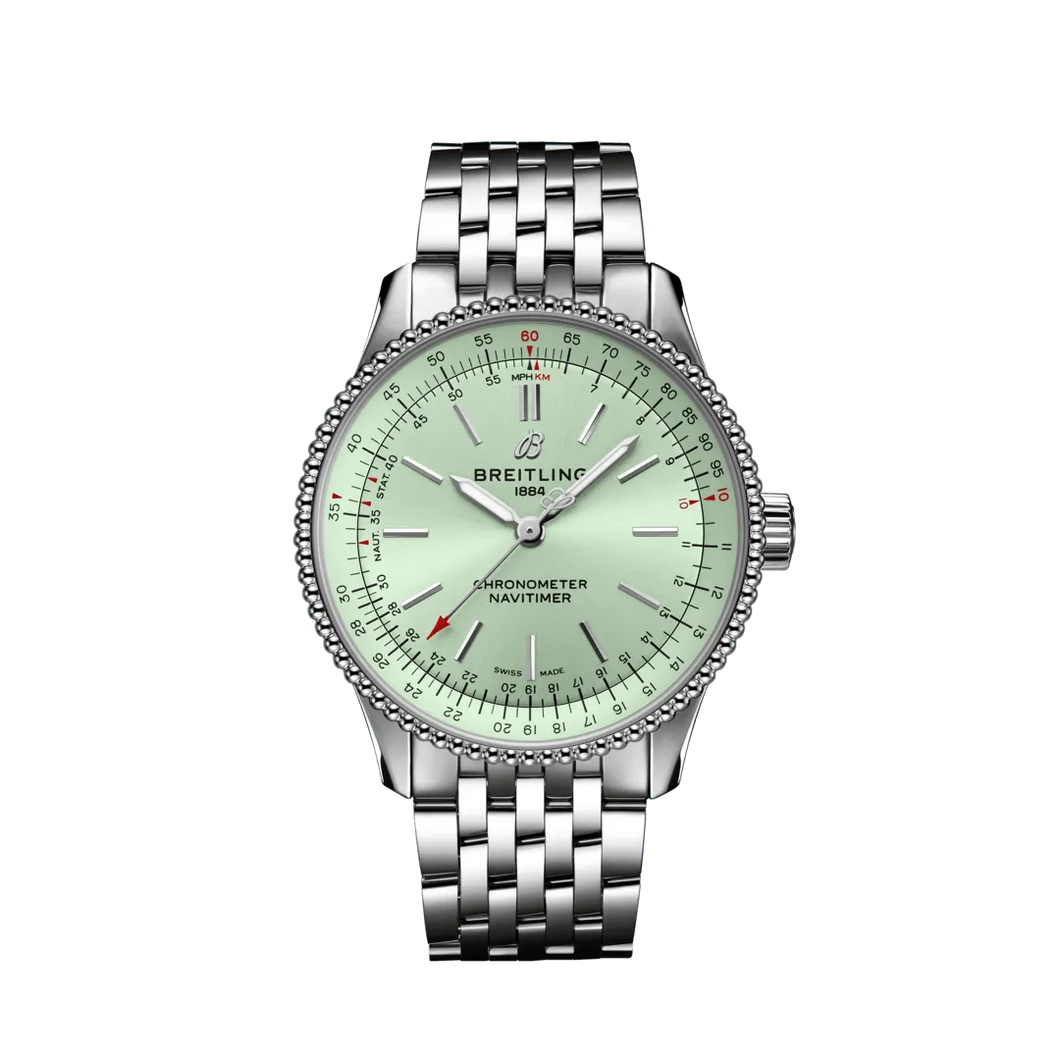 Breitling Navitimer 35MM in Stainless Steel with Mint Green Dial