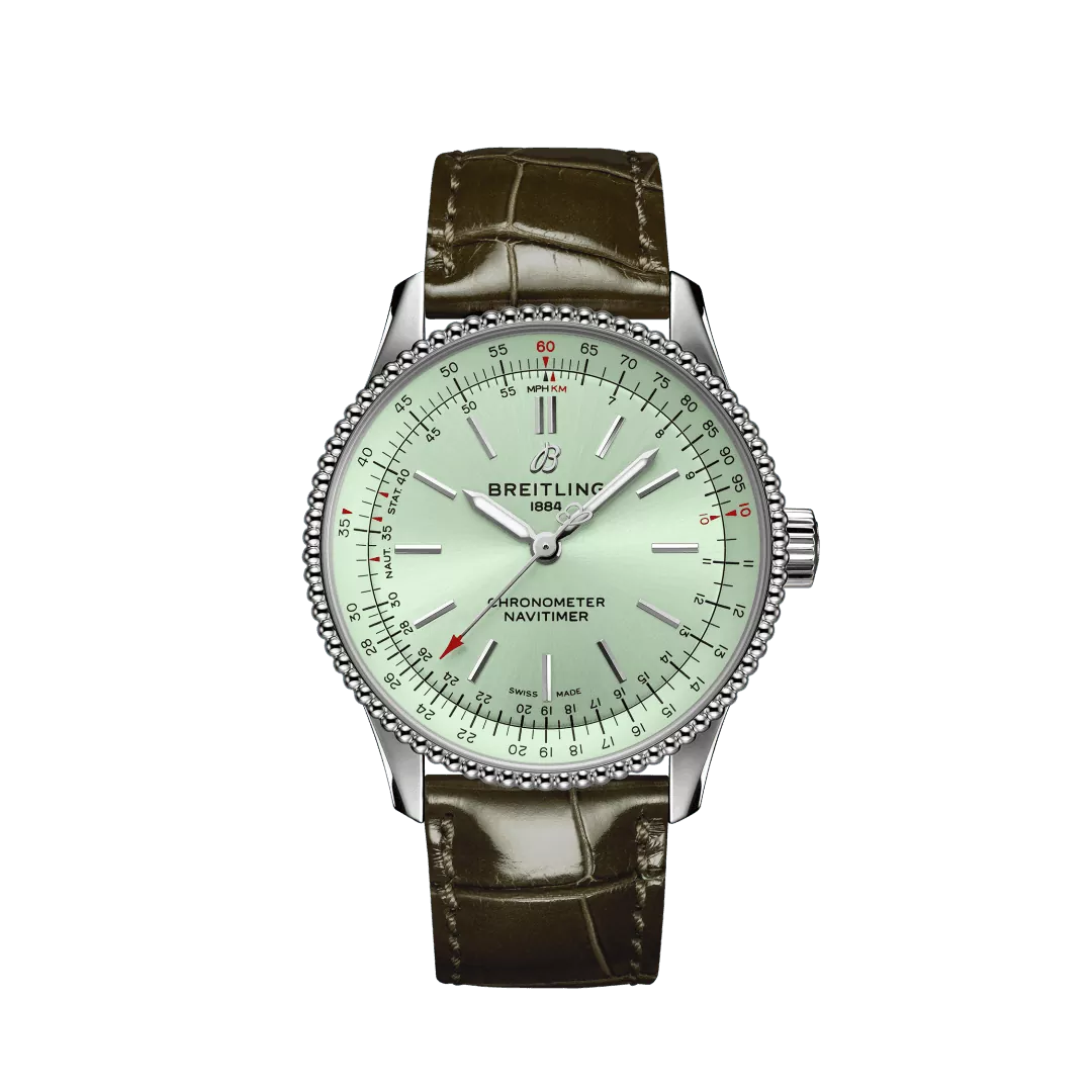 Breitling Navitimer 35MM in Stainless Steel with Mint Green Dial