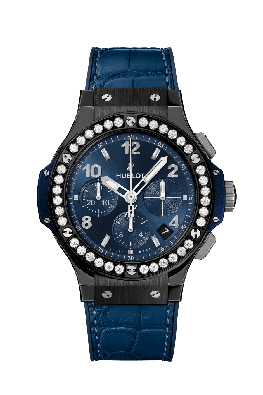 Hublot Big Bang with Blue Dial in Black Ceramic with Diamond Bezel 41mm