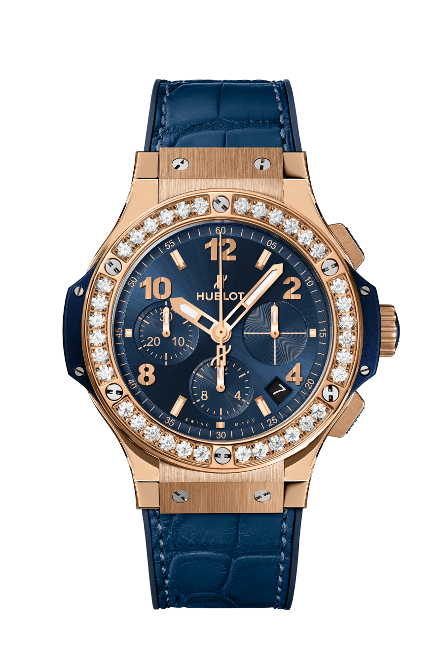 Hublot Big Bang with Blue Dial in Rose Gold with Diamond Bezel 41mm