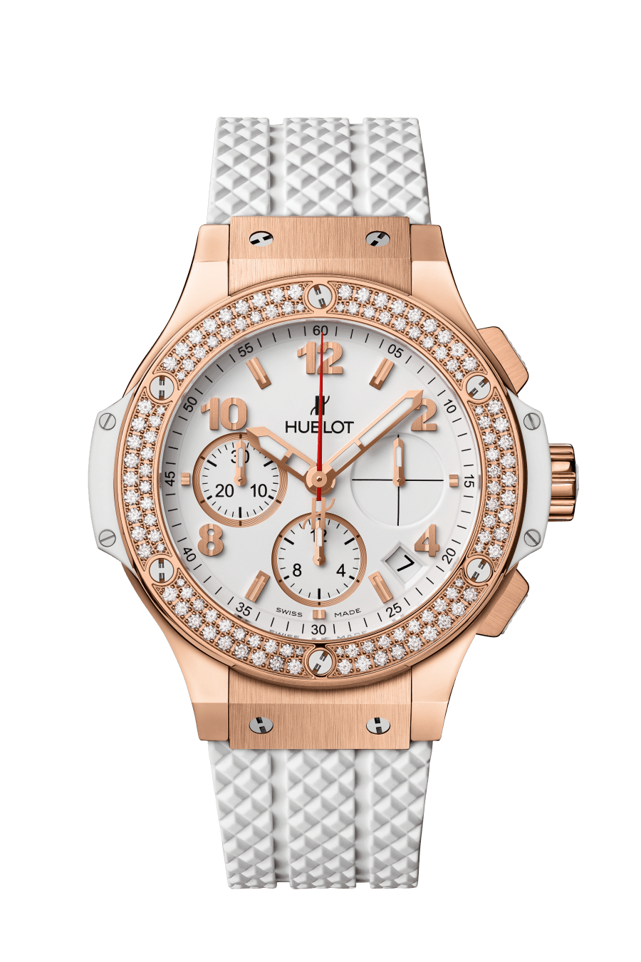Hublot Big Bang with White Dial in Rose Gold with Diamond Bezel 41mm