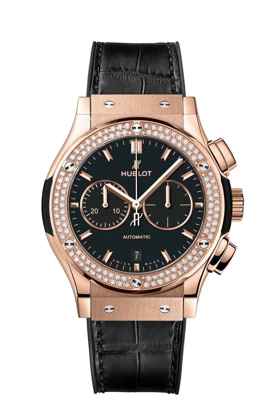Hublot Classic Fusion Chronograph in Rose Gold with Diamond Bezel 42mm