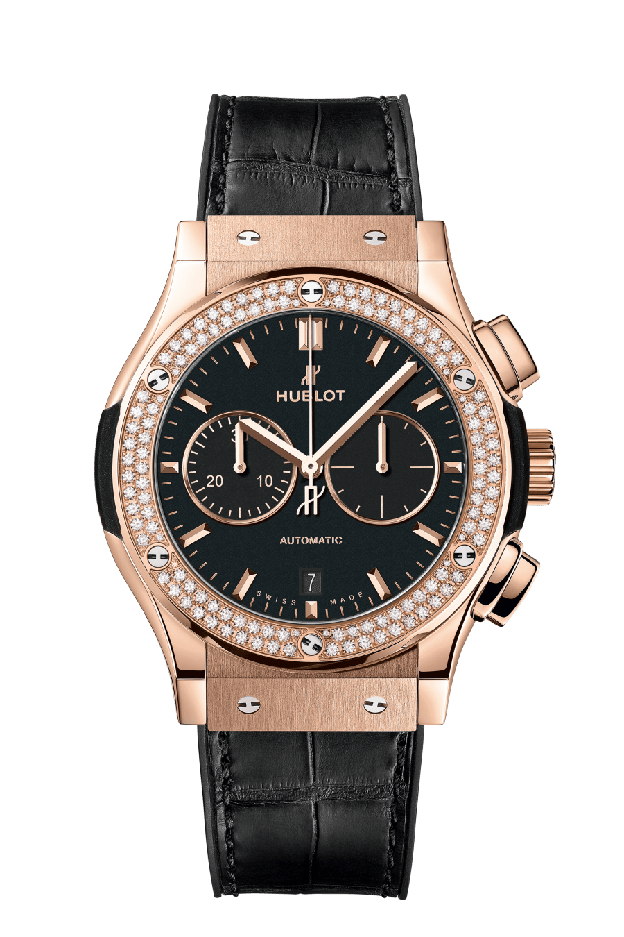Hublot Classic Fusion Chronograph in Rose Gold with Diamond Bezel