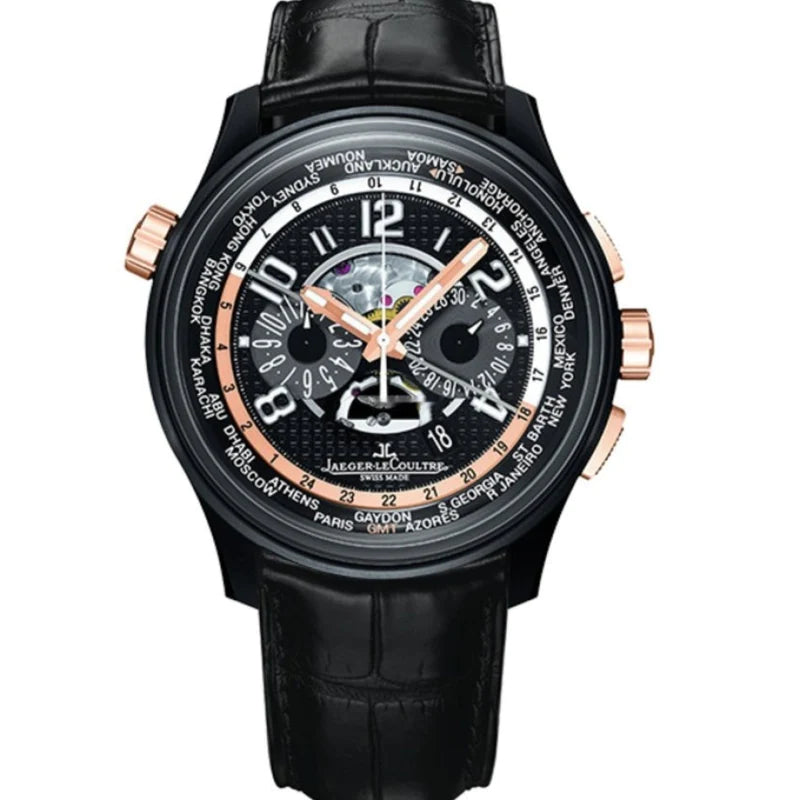 Jaeger LeCoultre Worldtime Chronograph in Ceramic and Rose Gold (Aston Martin Edition)