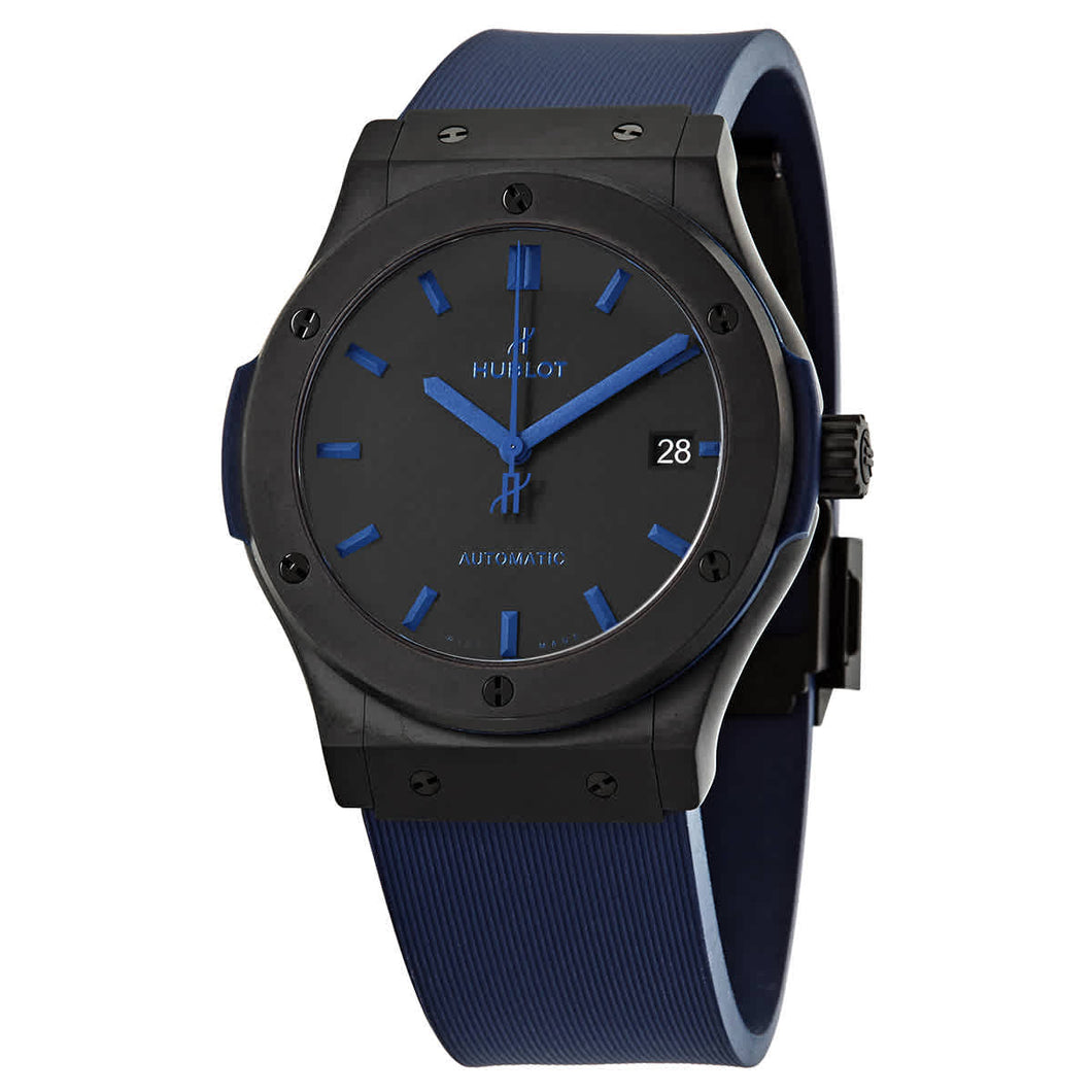 Hublot Classic Fusion with Black and Blue Dial in Black Ceramic 45mm