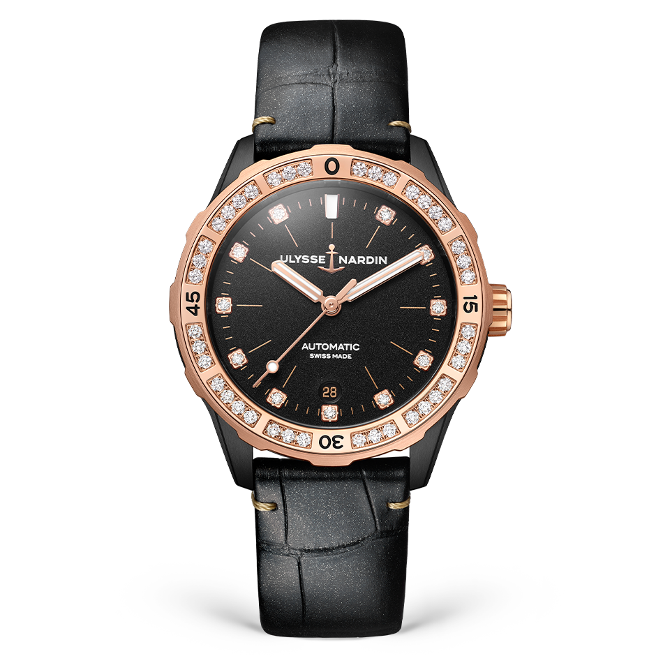 Ulysse Nardin Diver 39mm in Stainless Steel and Rose Gold with Diamond Bezel