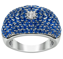 Load image into Gallery viewer, Sterling Silver &amp; 14K Gold Crown of Light Diamond &amp; Sapphire/Ruby &#39;Berry&#39; Ring Collection
