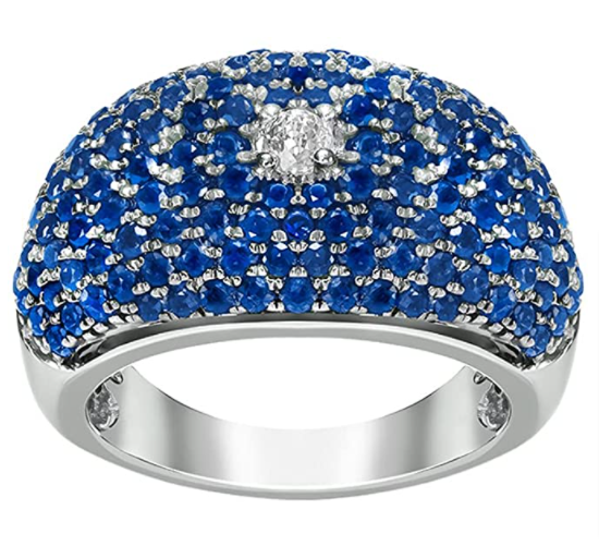 Sterling Silver 14K Gold Crown of Light Diamond Sapphire Ruby Berry Ring Collection
