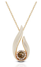 Load image into Gallery viewer, 14K Rose Gold Tear-Drop Diamond Necklace (.37ct Brown Crown of Light Diamond, I3 Clarity &amp; .04ctw Diamond G-H Color, SI1-SI2 Clarity)
