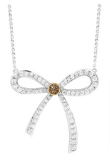 Load image into Gallery viewer, Sterling Silver &amp; 14K Gold Crown of Light Diamond &amp; Sapphires Necklace (.16ct Brown Crown of Light Diamond, I1 Clarity &amp; 1.34ct White Sapphire)
