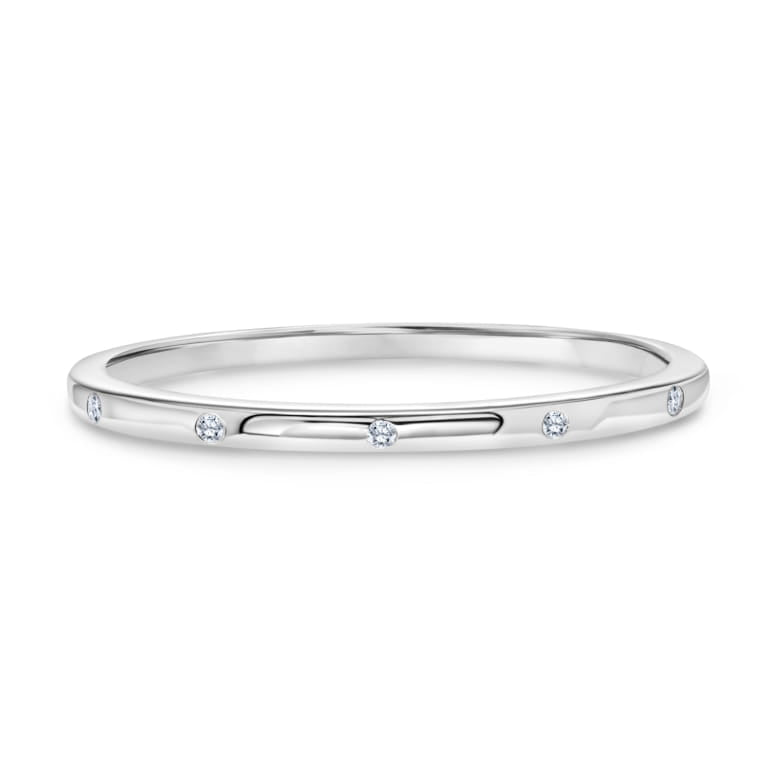 Stackable Diamond Ring set in 14k White Gold