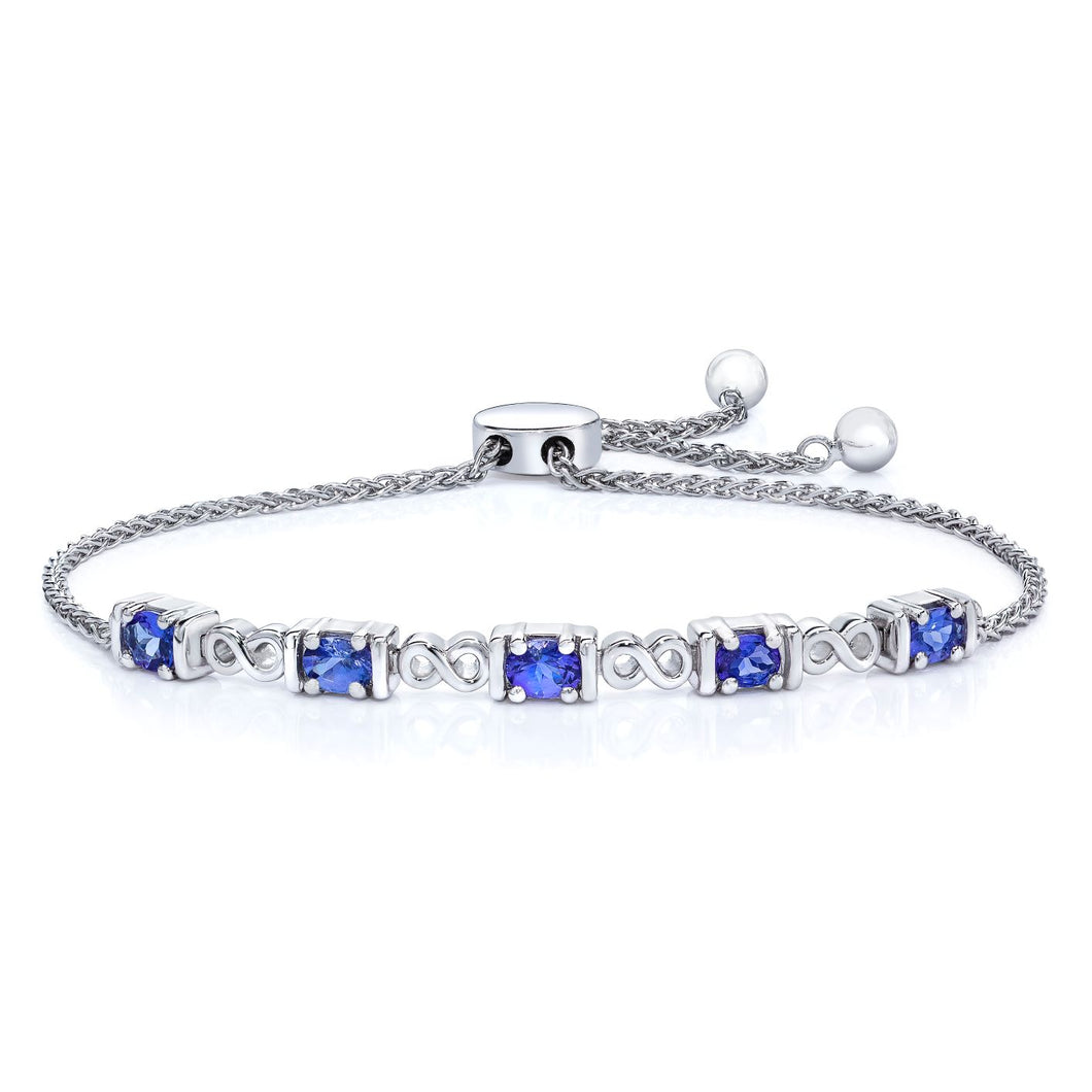 Oval Shaped Tanzanite Bolo Bracelet set in 925 Silver – Diamonds ...