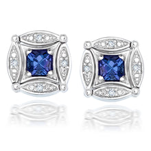 Load image into Gallery viewer, Convertible Tanzanite &amp; Diamond Earrings set in 925 Silver
