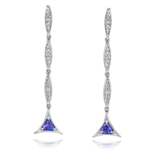 Load image into Gallery viewer, Convertible Tanzanite &amp; Diamond Earrings set in 925 Silver
