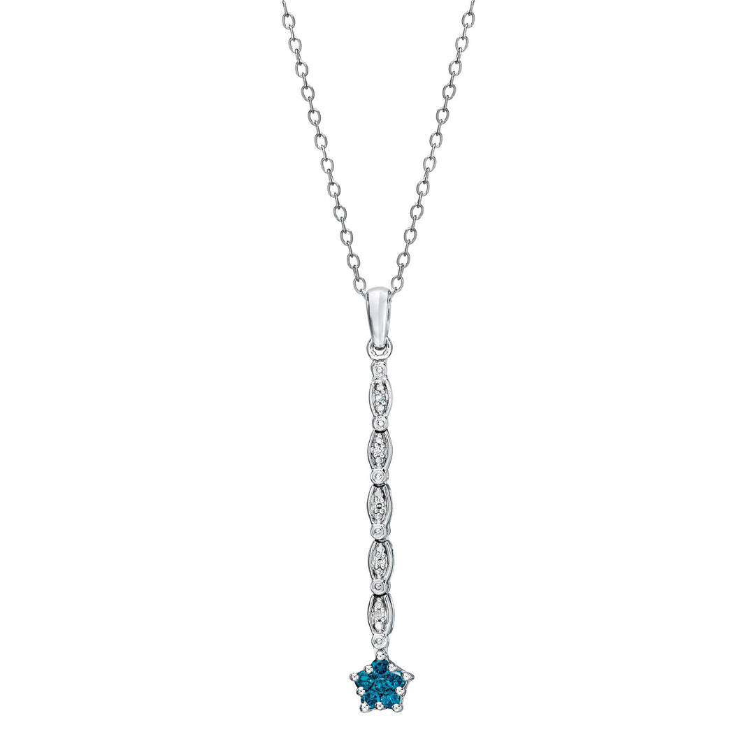 Convertible Blue & White Diamond Necklace set in 925 Silver