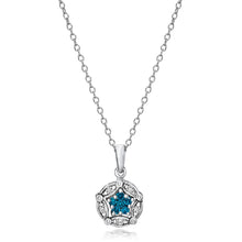Load image into Gallery viewer, Convertible Blue &amp; White Diamond Necklace set in 925 Silver
