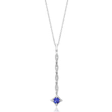 Load image into Gallery viewer, Convertible Tanzanite &amp; Diamond Necklace set in 925 Silver
