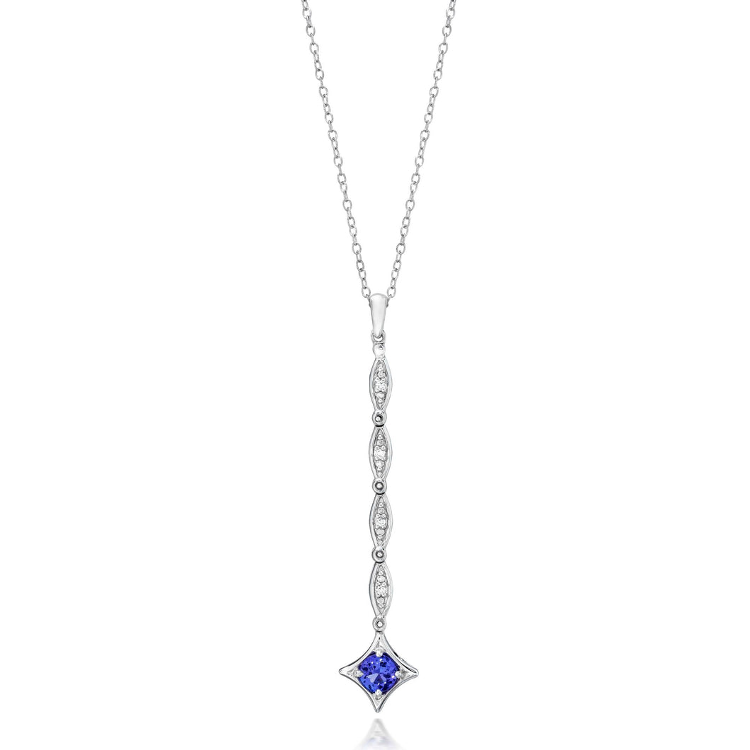 Convertible Tanzanite & Diamond Necklace set in 925 Silver