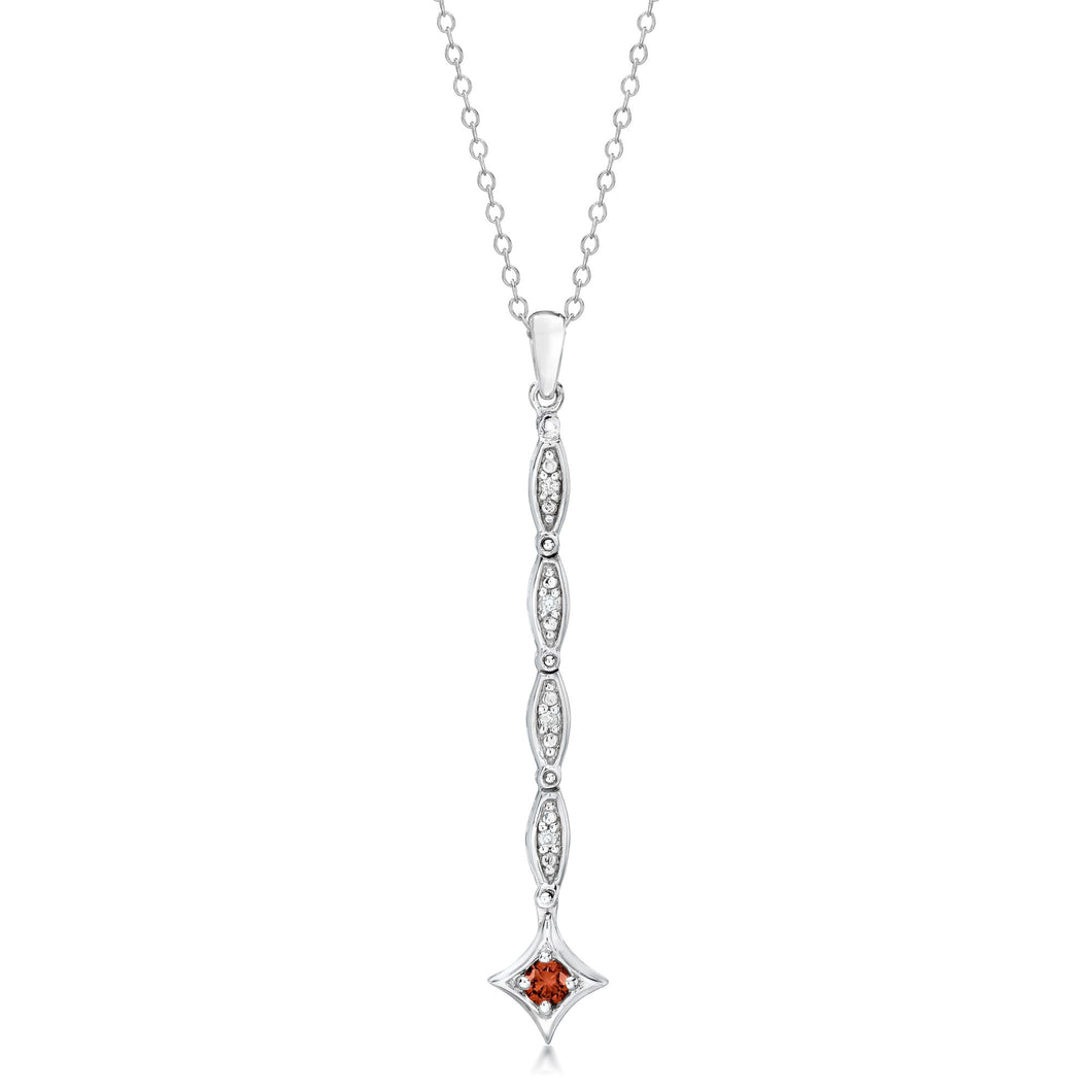 Convertible Cognac & White Diamond Necklace set in 925 Silver