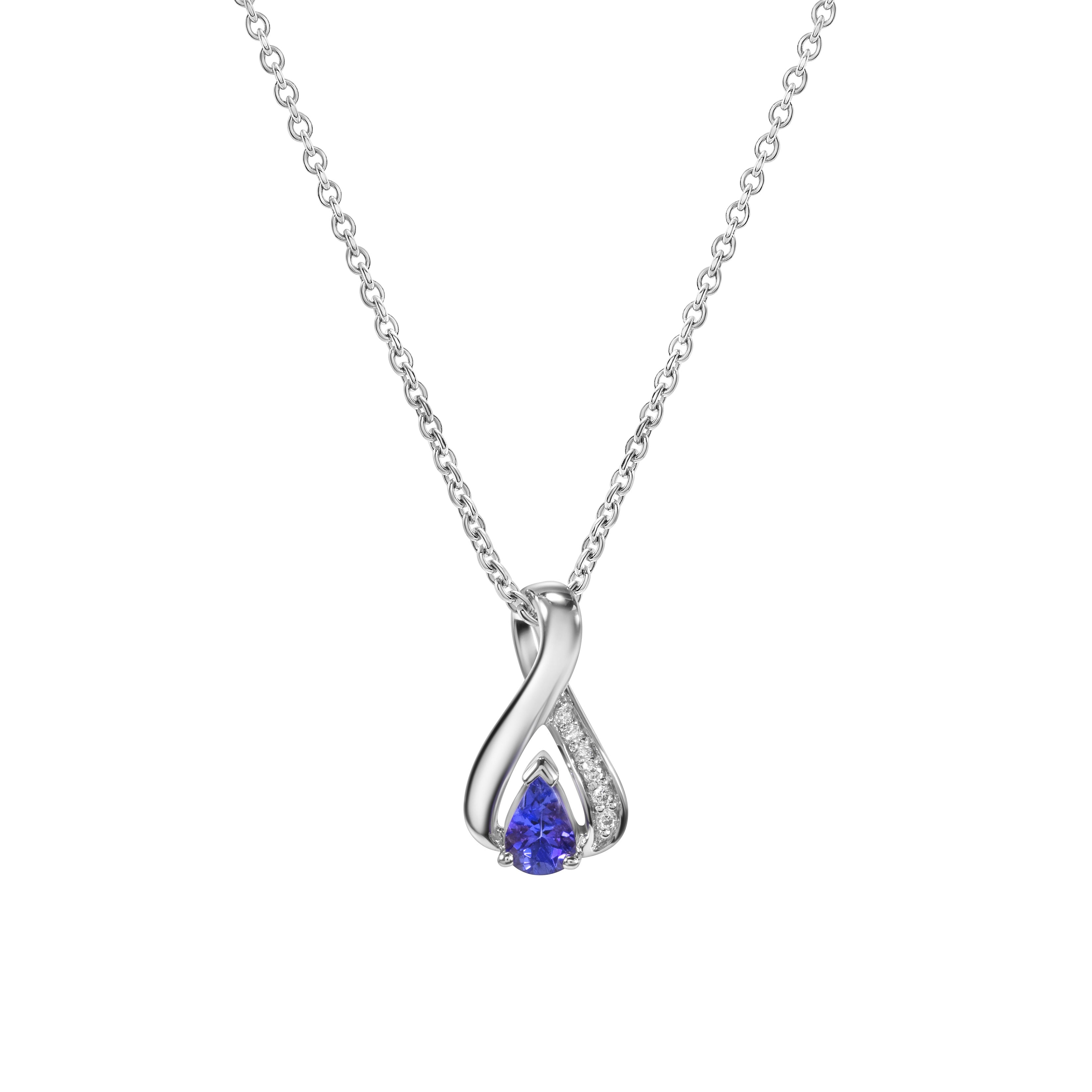 Peora Simulated Tanzanite Pendant Necklace – 925 Sterling Silver, 9x7mm Octagon, 5.50 Ct, 18" Chain