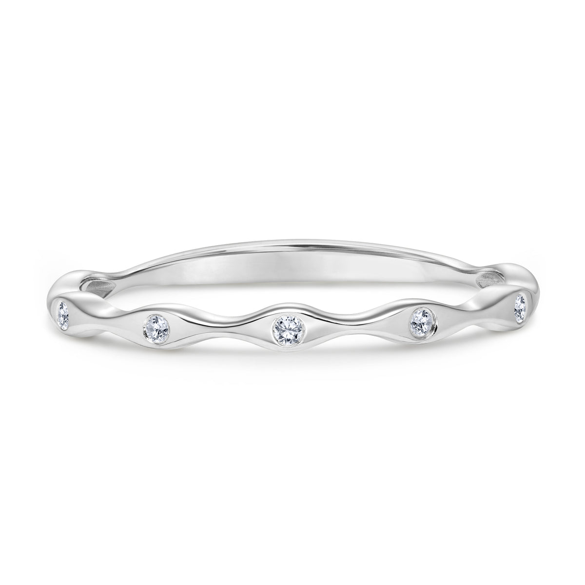 Stackable Diamond Ring set in 14k White Gold – Diamonds International